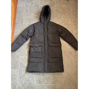 Everlane Renew Long Puffer PrimaLoft Hooded Coat Black Women US Size XS